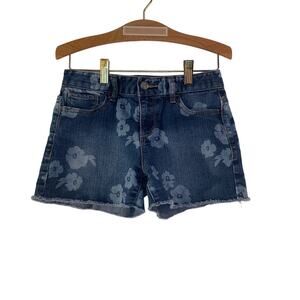 OLD NAVY Girl’s Adjustable Waist Medium Wash Flowered Jean Shorts / Size: 12R